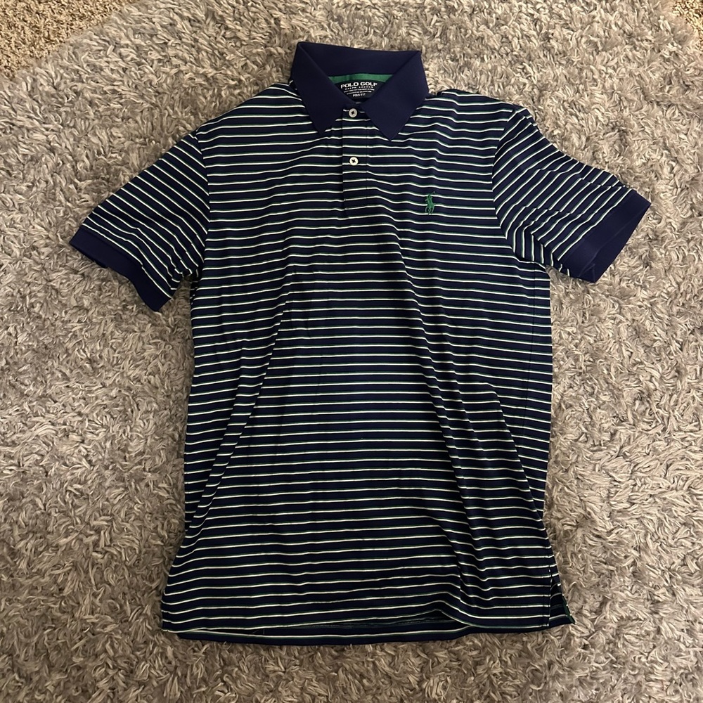 Navy Striped Polo Ralph Lauren Golf Polo